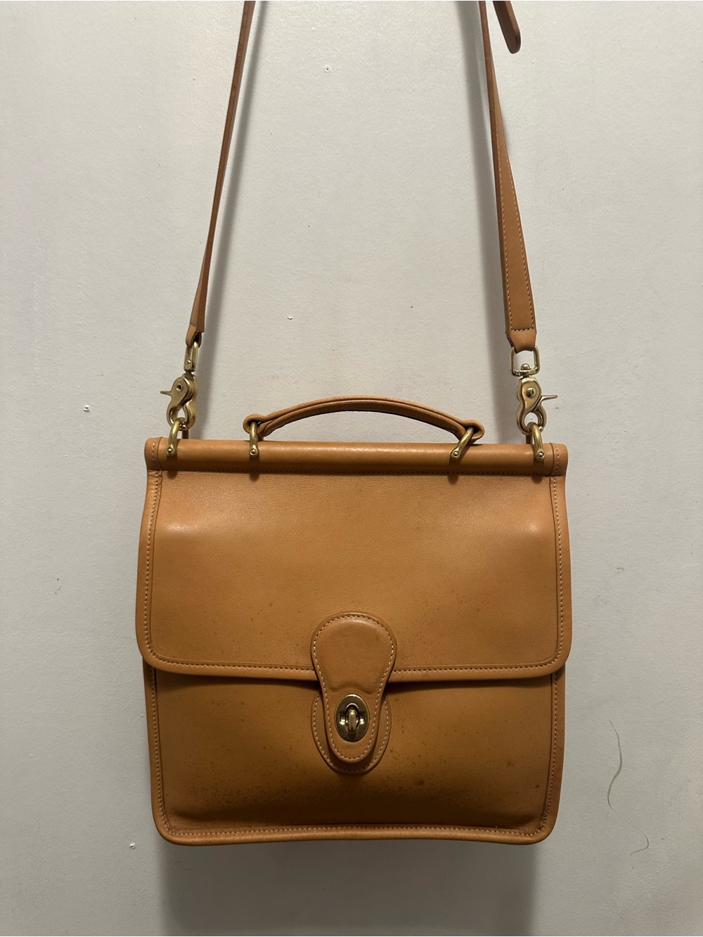 Vintage Coach 9927 British Tan Court Briefcase Messenger Bag USA Leather